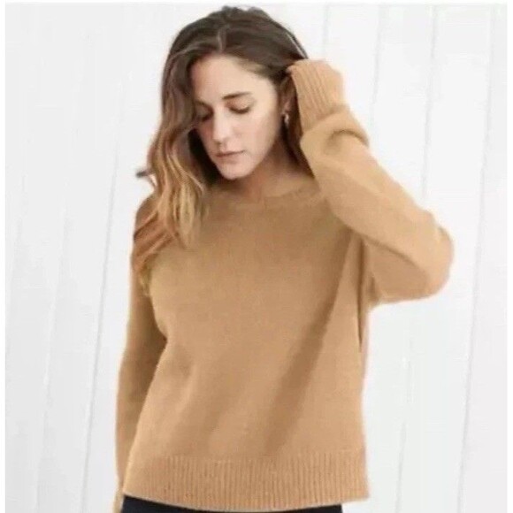 Jenni Kayne Atlas Size S Wool Cashmere Sweater Camel Beige - Picture 1 of 11